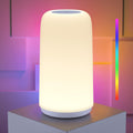Touch Bedside Table Lamp, Sleek Design with RGB Mode, 3-Way Dimmable, Warm White & Multi-Color LED, for Bedroom, Living Room, Great Gift