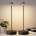 2-Pack Rechargeable Cordless Table Lamps, 6000mAh Battery, Metal USB Desk Lamp, 3 Brightness Levels, Black, for Restaurants, Outdoor Use