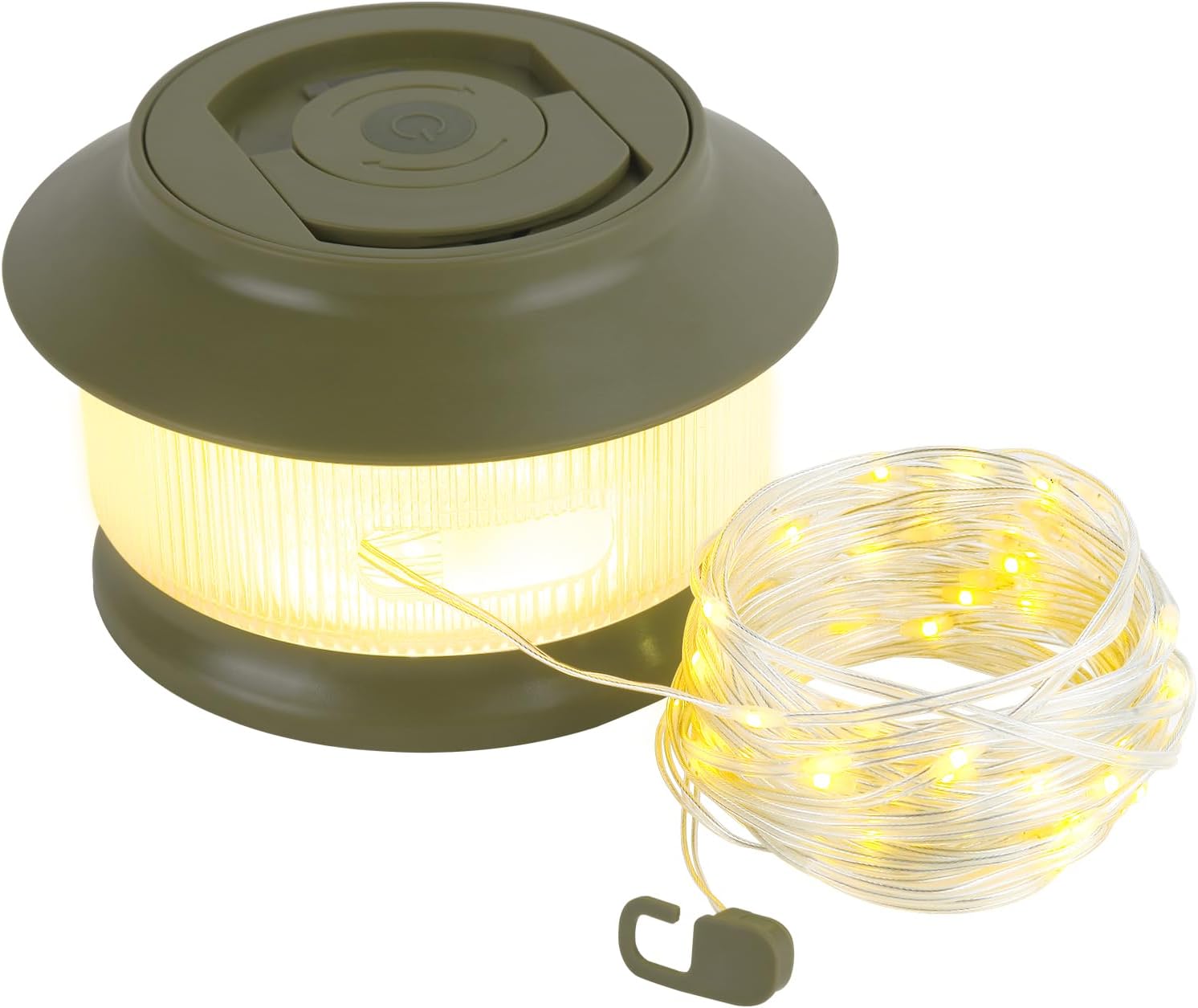 65.6ft Retractable Camping String Lights,3000mAh Camping Essentials Lamp Lights Waterproof,5Modes Outdoor Lights String for Tent,Yard,Hiking,RV,Holiday Decoration