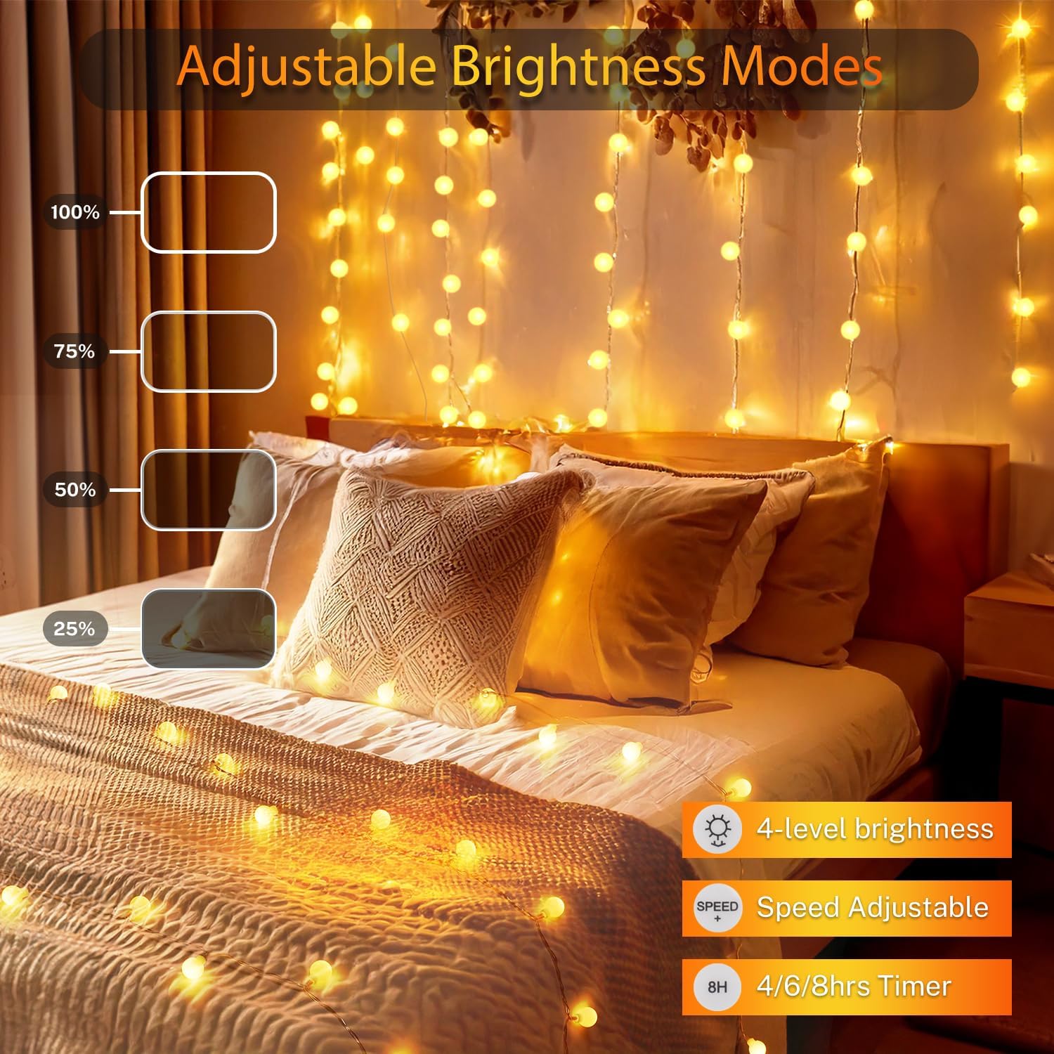 24 Colors Indoor String Lights with Remote, 16.5ft 50LED String Lights Bedroom USB Plug in, Color Changing Christmas Lights Hanging for Dorm Classroom Tapestry Party Garden Patio Wall Xmas Décor