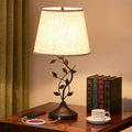Traditional Tall Retro Bedside Lamp, USB-A & USB-C Ports, for Living Room, Bedroom, Desk